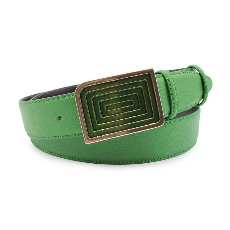 Emerald Green Dauphin Enamel Maze Belt Elliot Rhodes Ltd Emerald Green Dauphin Enamel Maze Belt Elliot Rhodes Ltd