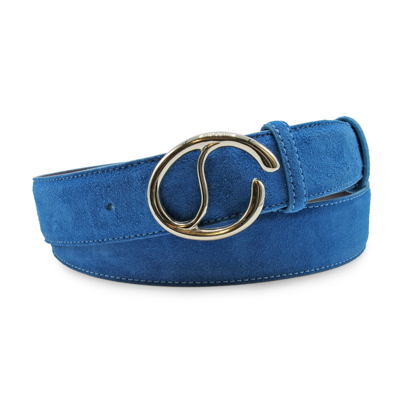 Azure Blue Suede Frame Swirl Belt – Elliot Rhodes Ltd