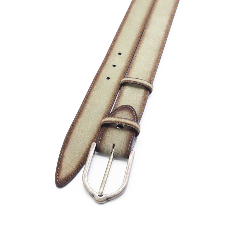 Khaki Hand Burnished Suede Belt – Elliot Rhodes Ltd