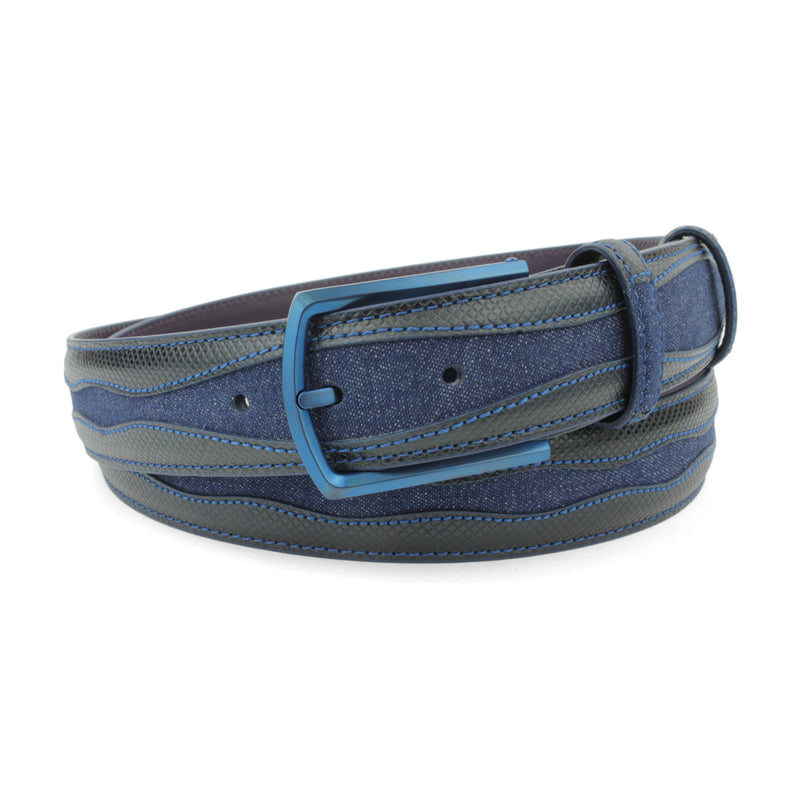 Jolson Navy Blue Denim Insert Stainless Buckle Belt – Elliot Rhodes Ltd