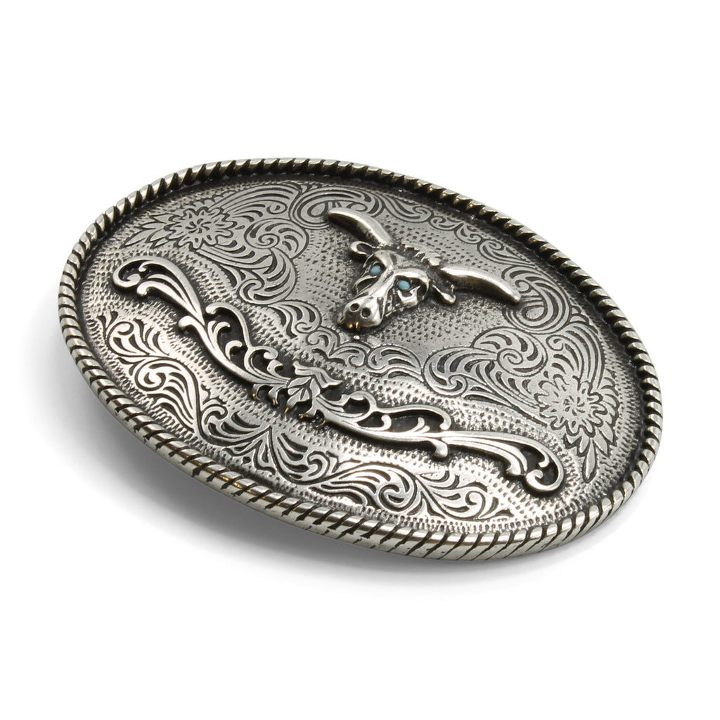 Grande Steer Head Western Oval Buckle 40mm – Elliot Rhodes Ltd