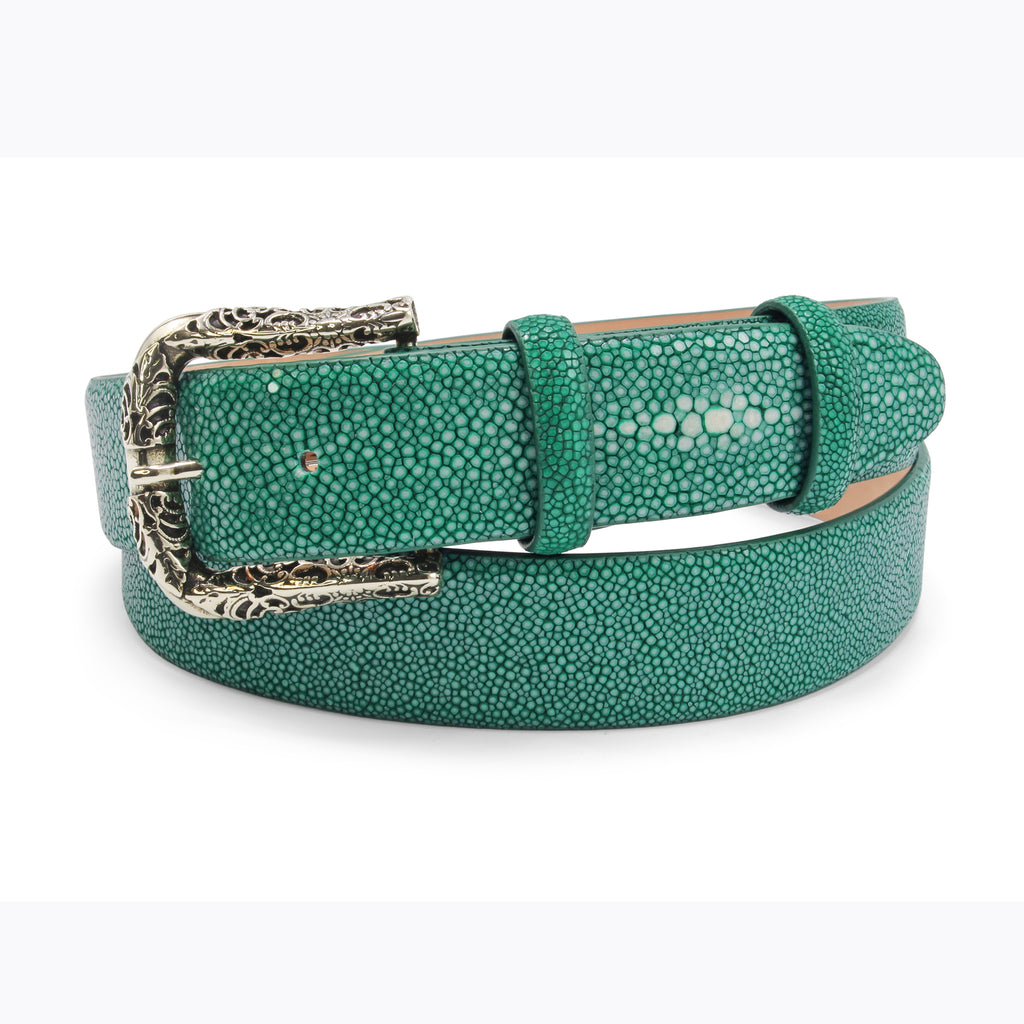 Emerald Genuine Stingray Filigree Prong Belt – Elliot Rhodes Ltd display picture 3