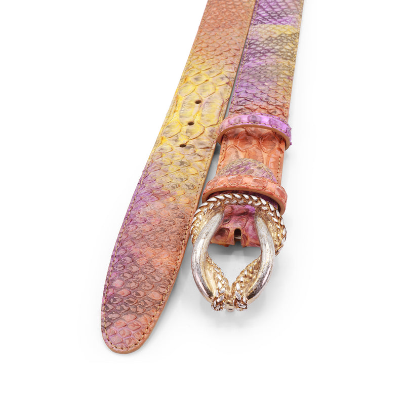 Passion Fruit Genuine Python Bleached Reef Knot Belt – Elliot Rhodes Ltd