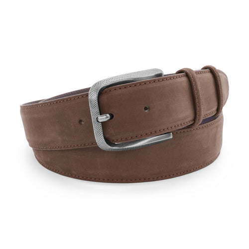 Dark Choc Nubuck Dimple Prong Belt