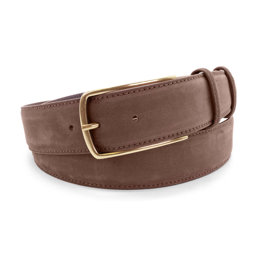 Dark Choc Nubuck Slimline Belt