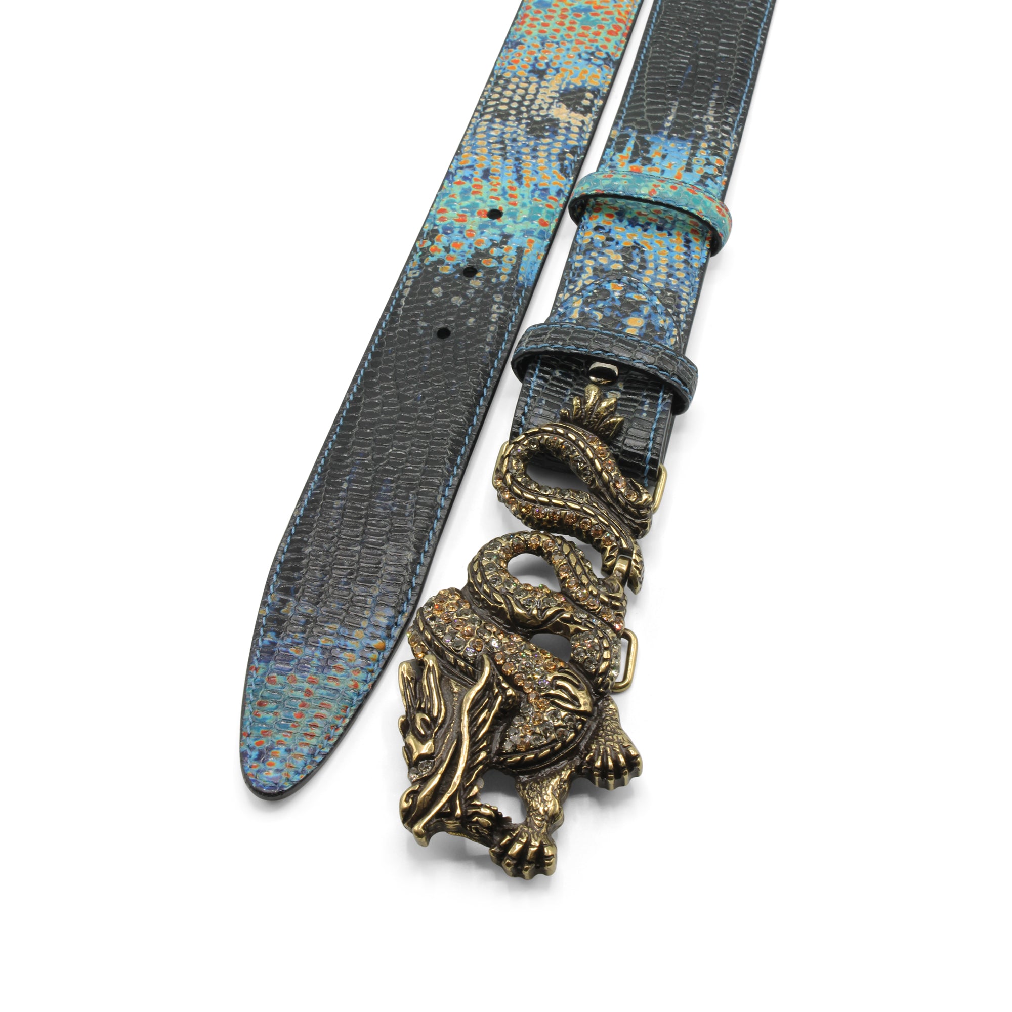 Royal Blue Teyus Mali Crystal Dragon Belt – Elliot Rhodes Ltd