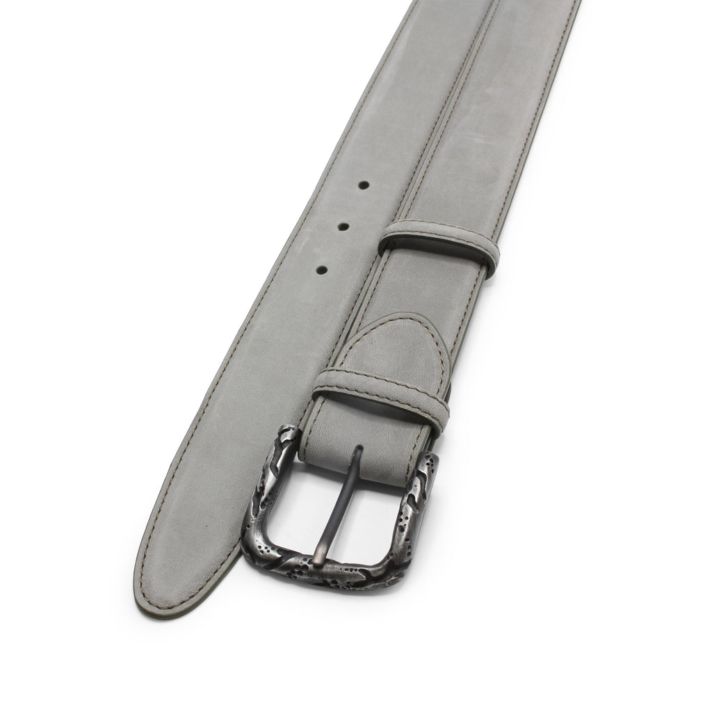 Mid Grey Nubuck Etched Gunmetal Prong Belt – Elliot Rhodes Ltd
