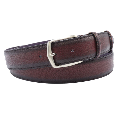 Mottled Burgundy Hand Burnished Belt