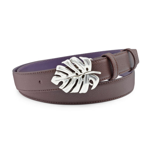 Dark Brown Narrow Novak Style Dauphin Palm Frond Belt