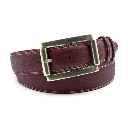 Rumpled Bogart Welt Style Milk Choc Screw Prong Belt