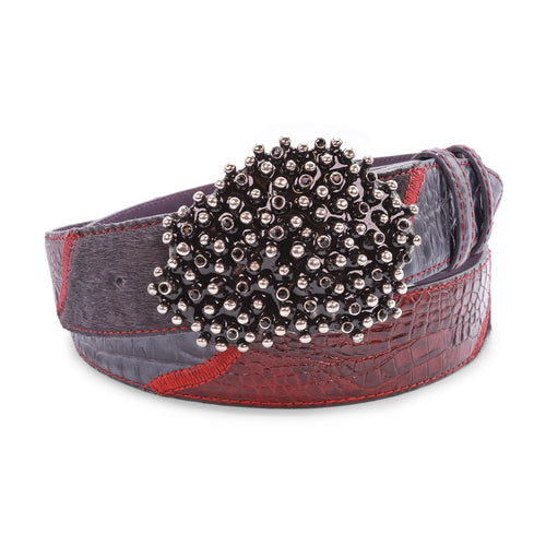 Charcoal/Burgundy Mix Greystoke Triple Enamel Coral Reef Belt