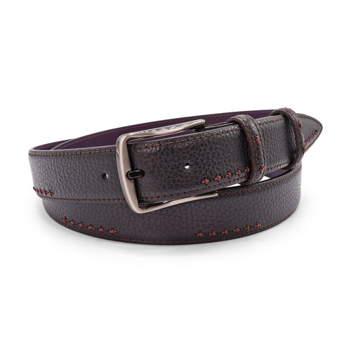 Preminger Black Mottled Contrast Cross Stitch Belt