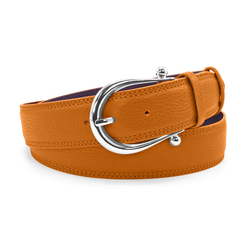 Bogart Welt Burnt Orange Tumbled Leather Bridle Prong Belt