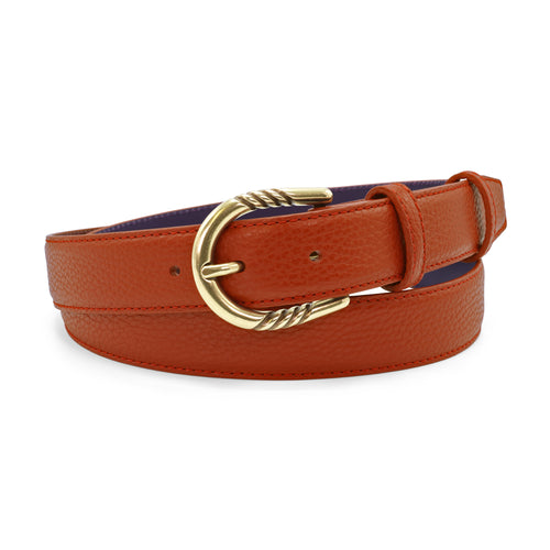 Rust Tone Tumbled Leather Narrow Novak Belt