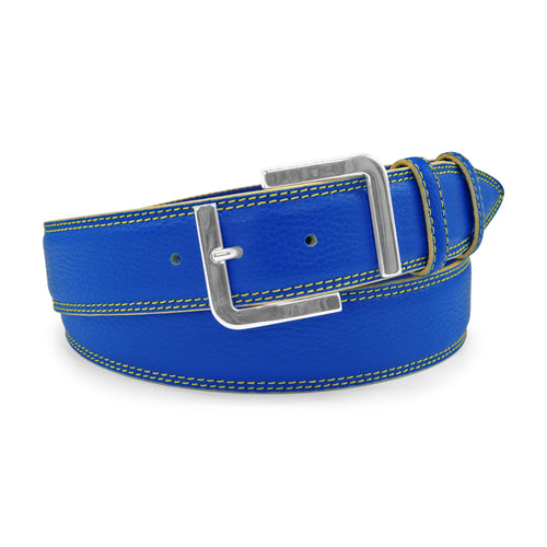 Submarine Contrast Stitch Tumbled Leather Viewfinder Belt