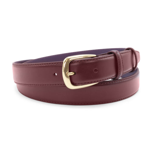 Classic Narrow Wine Tone Nappa Belt