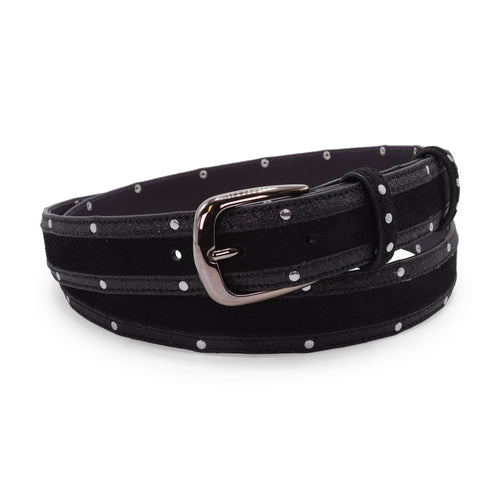 Jett Riv Narrow Glitter Texture Studded Belt