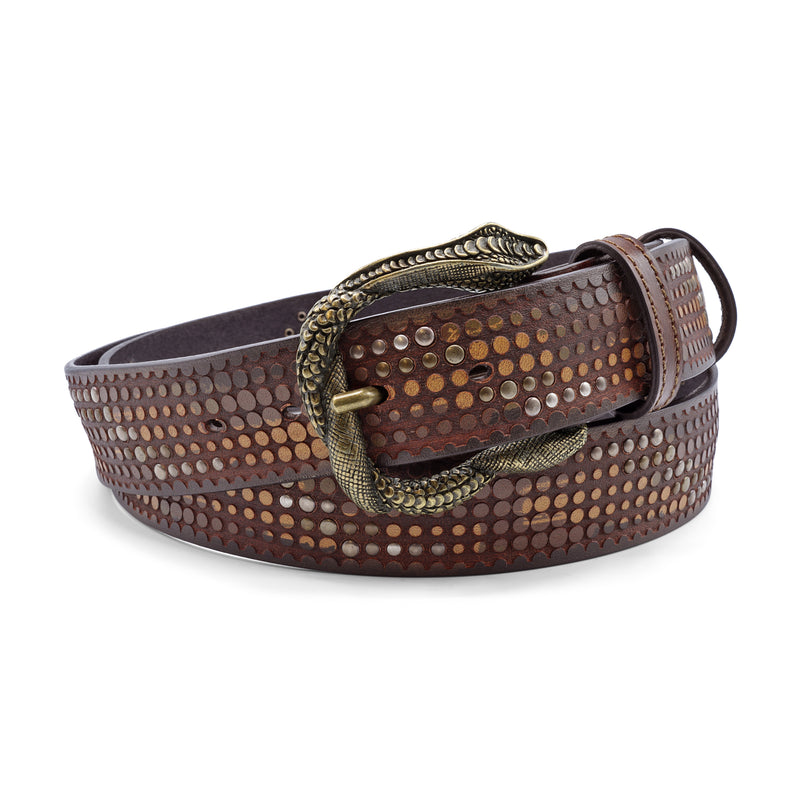 Tan Mix Clyde Studded Snake Prong Belt – Elliot Rhodes Ltd