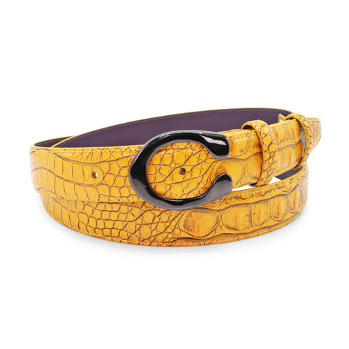 Sunflower Narrow Mock Croc Crystal Flat C Belt