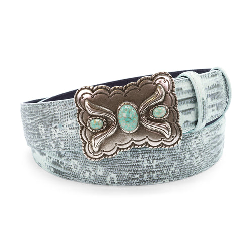 Mint Green Two Tone Mock Teyus Turq Plate Belt