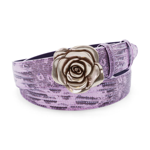 Parma Violet Two Tone Mock Teyus Silver Rose Belt