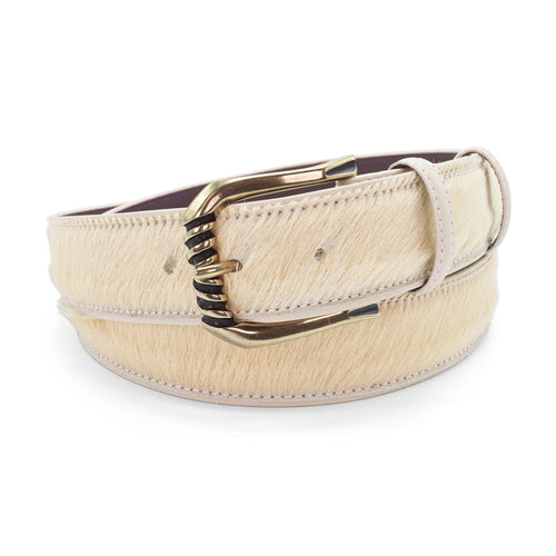 Garland Ivory Pony Hair Ridge Prong Belt