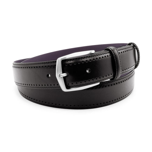 Black Costello Perforated Prong Belt