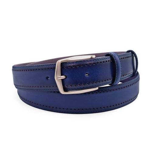 Midnight Blue Costello Perforated Prong Belt