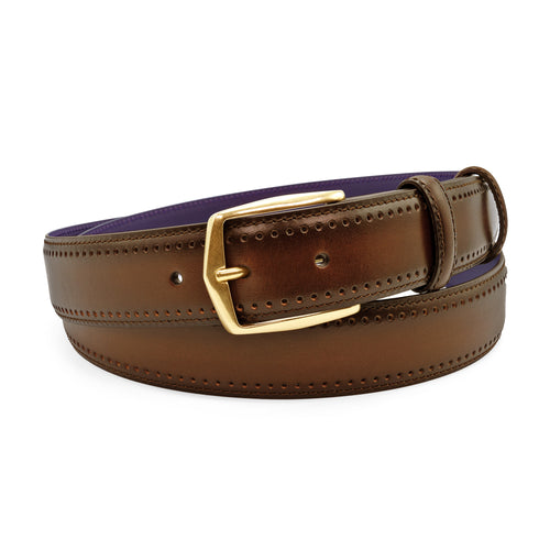 Mahogany Costello Perforated Prong Belt