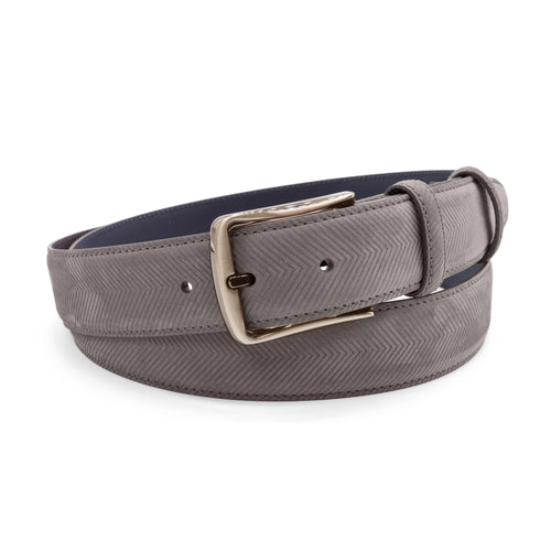 Mole Chevron Textured Nubuck Gunmetal Prong Belt