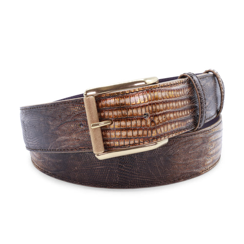 Golden Brown Metallic Hued Teyus Effect Roller Prong Belt