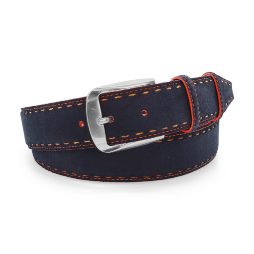 Navy/Orange Mix Chaplin Suede Belt