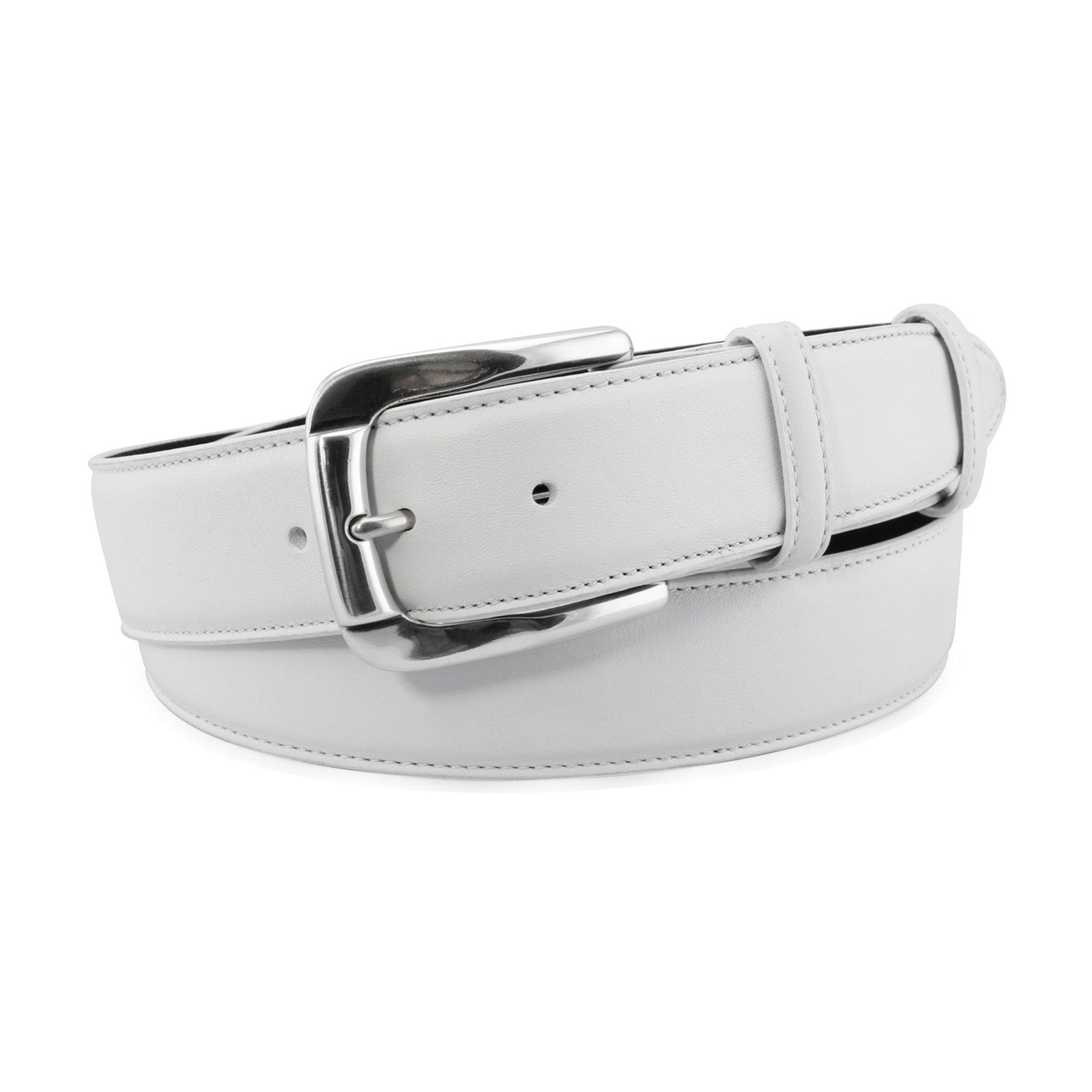 Optic white classic napa feel belt – Elliot Rhodes Ltd