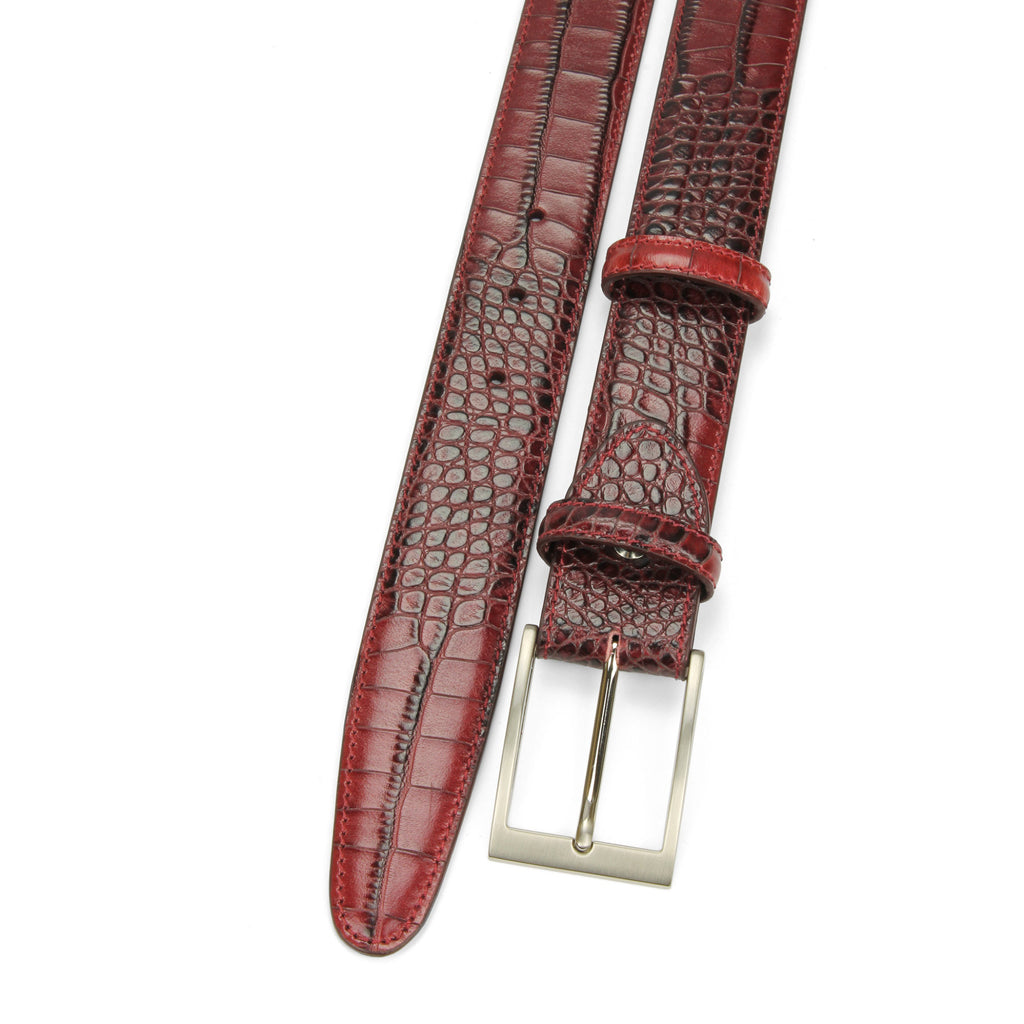 Rich Burgundy Classic Mock Croc Belt – Elliot Rhodes Ltd display picture 2