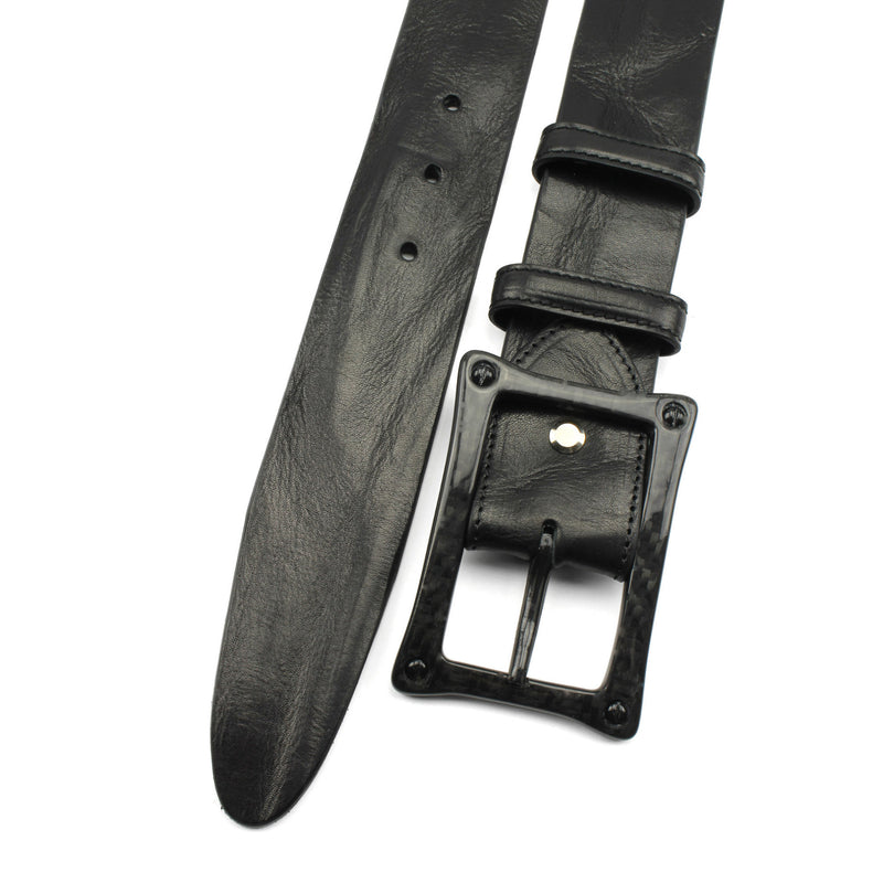 Vintage Feel Black Leather Carbon Fibre Screw Belt – Elliot Rhodes Ltd