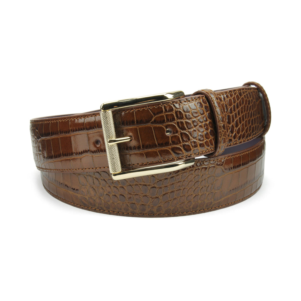 Leather belt with solid brass buckle by VEINAGE – Veinage