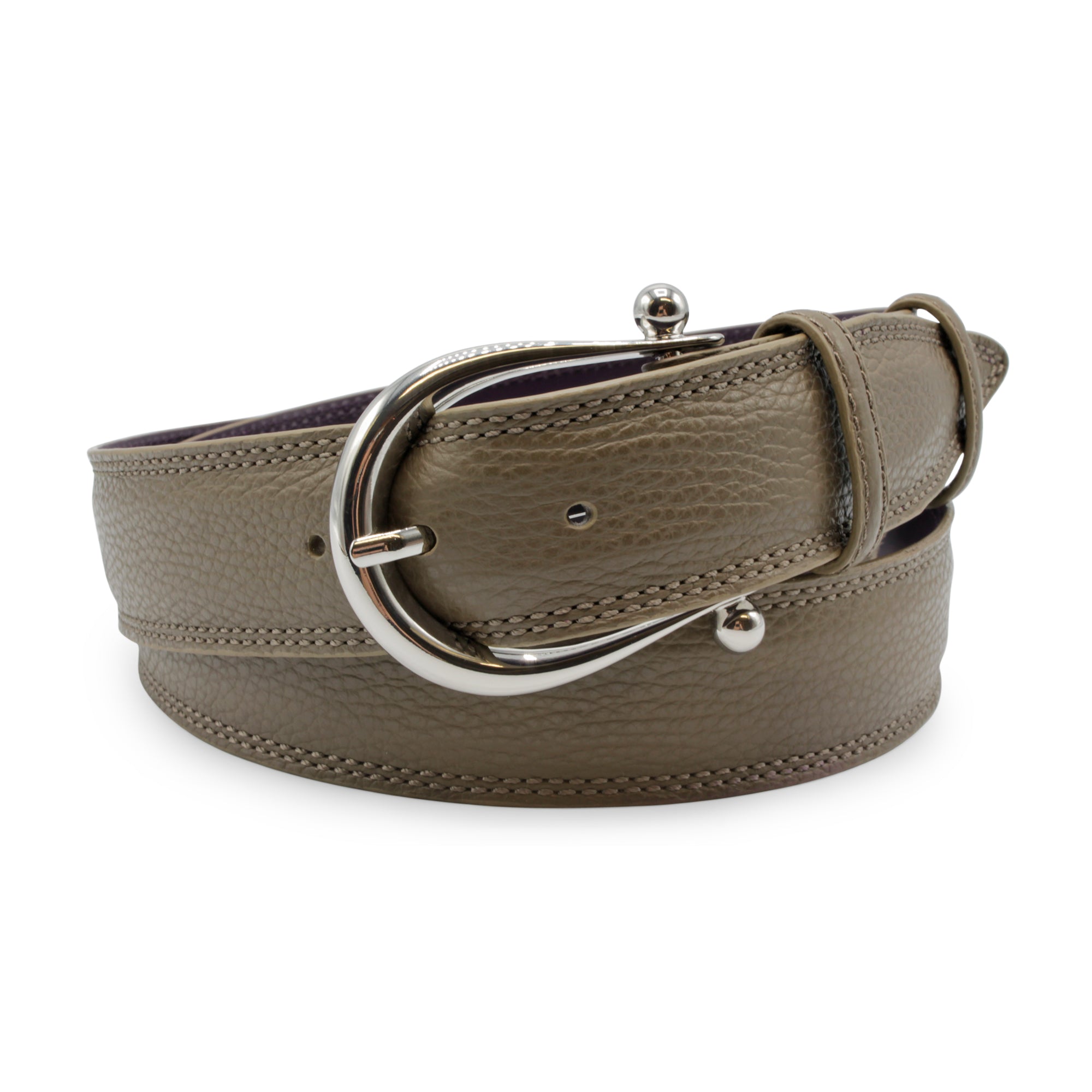 Tumbled Taupe Grey Casual Bogart Welt Bridle Belt Elliot Rhodes Ltd