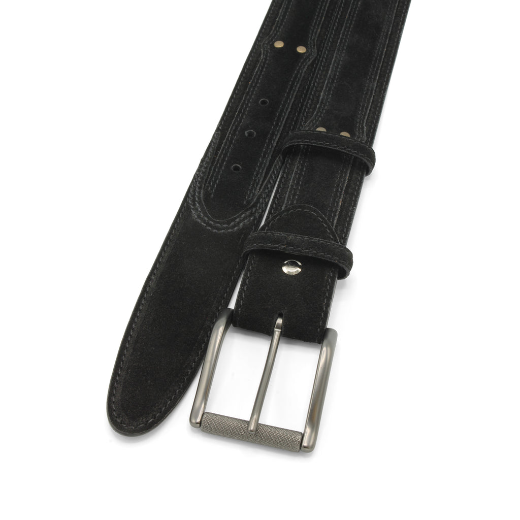 Newman Black Suede Rivet Roller Prong Belt – Elliot Rhodes Ltd