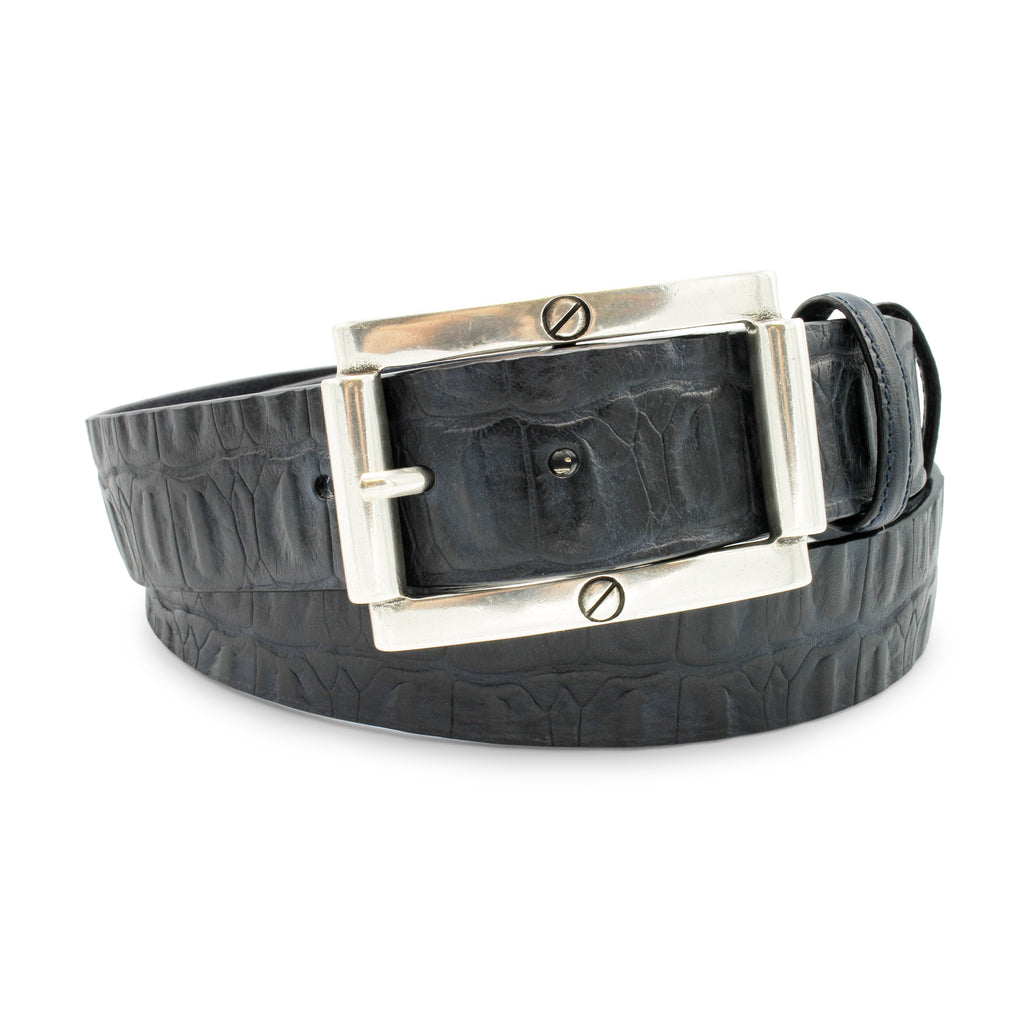 Rich brown vintage feel screw buckle men's belt – Elliot Rhodes Ltd