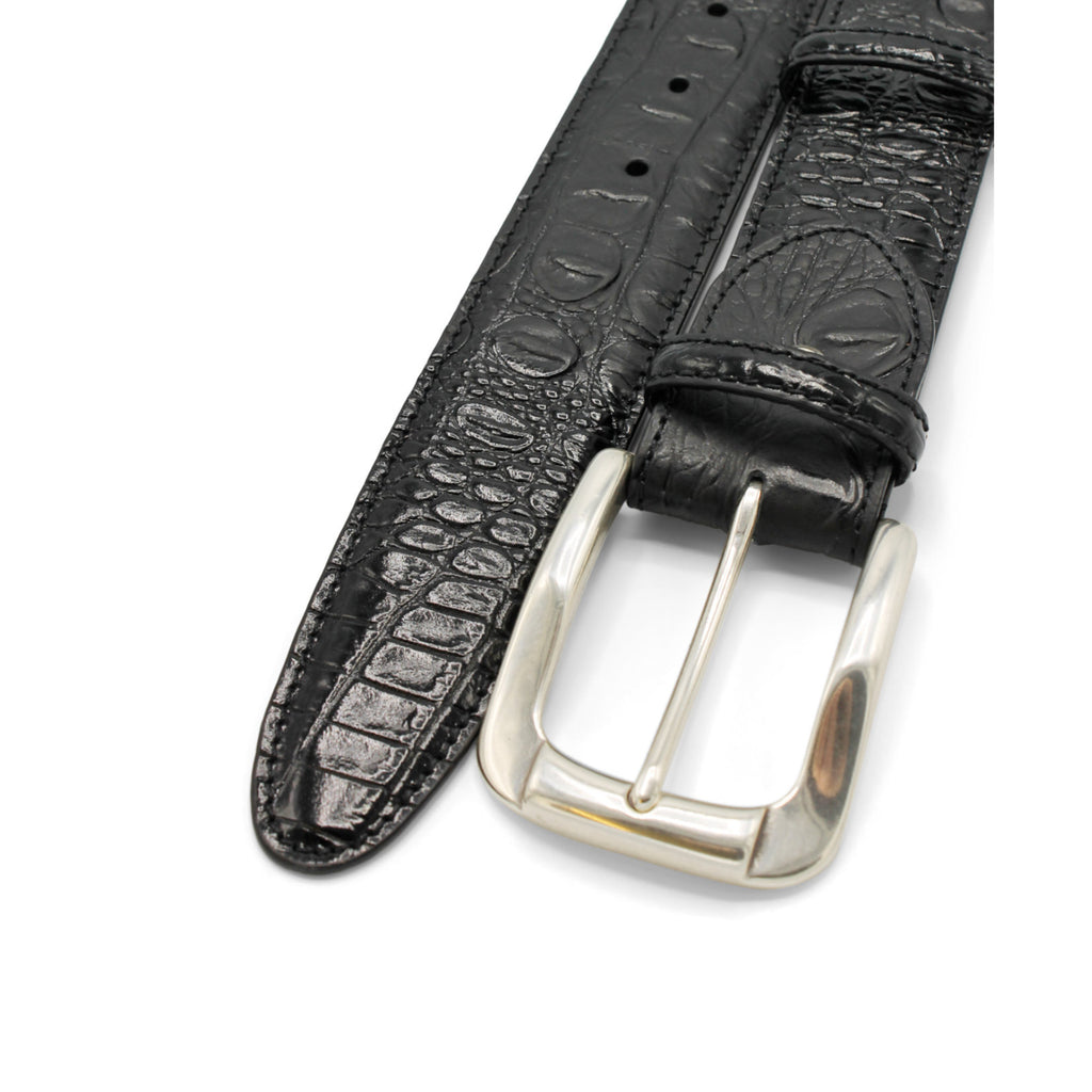 Black Mock Caiman Croc Effect Belt – Elliot Rhodes Ltd